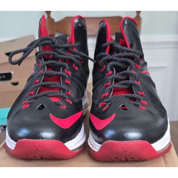 Nike LeBron X Diamond Collection High Top Black/Red Men\'s Basketball Shoes main image 3